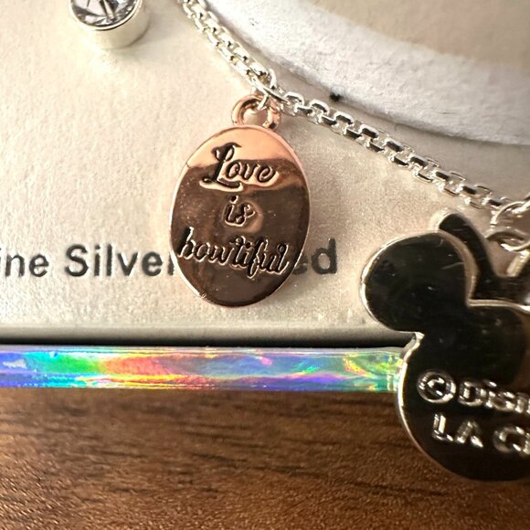 Fine Silver Plated Disney Minnie Mouse “Love is Bowtiful” Bracelet - Picture 5 of 7